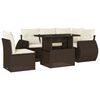 vidaXL Salon de jardin avec coussins 6 pcs marron r&eacute;sine tress&eacute;e