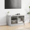 vidaXL Meuble TV avec portes en verre sonoma gris 68x37x42 cm
