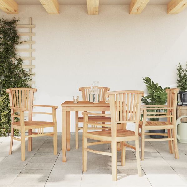 vidaXL Ensemble &agrave; manger de jardin 5 pcs Bois de teck massif