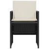 vidaXL Ensemble de bistro 3 pcs avec coussins noir résine tressée