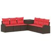 vidaXL Ensemble de Canap&eacute;s 7 pc Marron et rouge