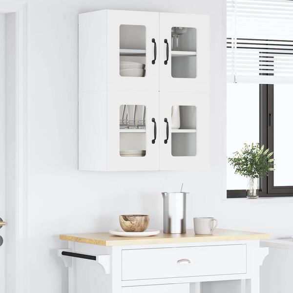 vidaXL Armoire de cuisine avec &eacute;tag&egrave;re 2 pcs Blanc 60 x 31 x 40 cm