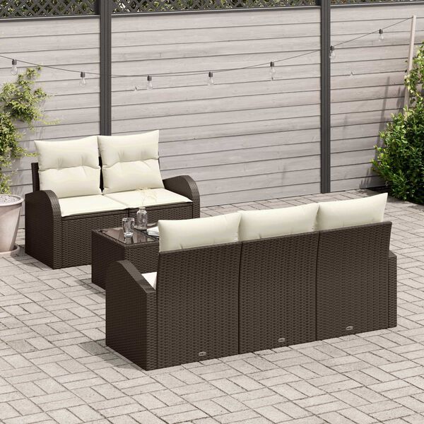 vidaXL Ensemble de canap&eacute; de jardin Marron 55 x 55 x 37 cm polyrotin
