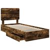 vidaXL Lit de Rangement Ch&ecirc;ne fum&eacute; 75 x 190 cm Bois d'ing&eacute;nierie