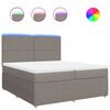 vidaXL Sommier &agrave; lattes de lit avec matelas Taupe 200x200 cm Tissu
