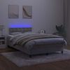 vidaXL Sommier &agrave; lattes de lit avec matelas LED gris clair 120x190 cm