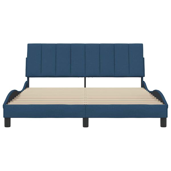 vidaXL Cadre de lit sans matelas Hanko bleu 160x200 cm tissu