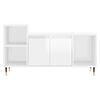 vidaXL Meuble TV Blanc brillant 100x35x55 cm Bois d'ing&eacute;nierie