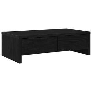 vidaXL Support pour &eacute;cran avec tiroirs ch&ecirc;ne noir 50 x 27 x 15 cm bois composite
