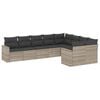 vidaXL Salon de jardin 9 pcs avec coussins gris clair r&eacute;sine tress&eacute;e