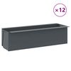 vidaXL Bo&icirc;tes &agrave; fleurs pour palettes euro 12 pcs Gris 36x13,5x9,5cm PP