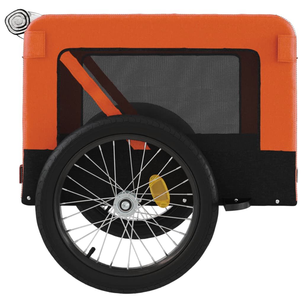 vidaXL Remorque de vélo pour animaux de compagnie orange et noir