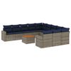 vidaXL Salon de jardin avec coussins 12 pcs gris r&eacute;sine tress&eacute;e
