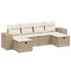 vidaXL Salon de jardin avec coussins 6 pcs beige r&eacute;sine tress&eacute;e