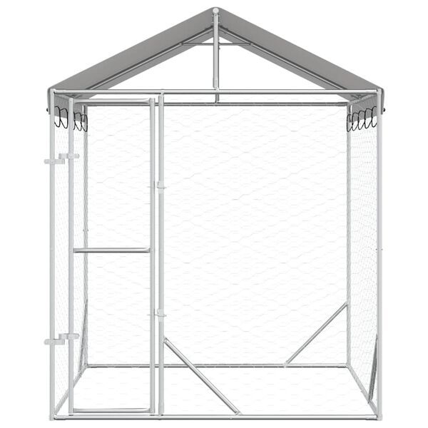 vidaXL Chenil d'ext&eacute;rieur pour chiens avec toit argent&eacute; 2x2x2,5 m