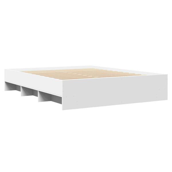 vidaXL Cadre de lit sans matelas blanc 150x200 cm bois d'ingénierie