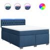vidaXL Sommier &agrave; lattes de lit avec matelas Bleu 140x200 cm Tissu