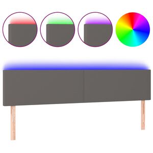 vidaXL T&ecirc;te de lit &agrave; LED Gris 160x5x78/88 cm Similicuir