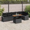 vidaXL Ensemble de salle &agrave; manger pour jardin 7 pcs Noir et Marron