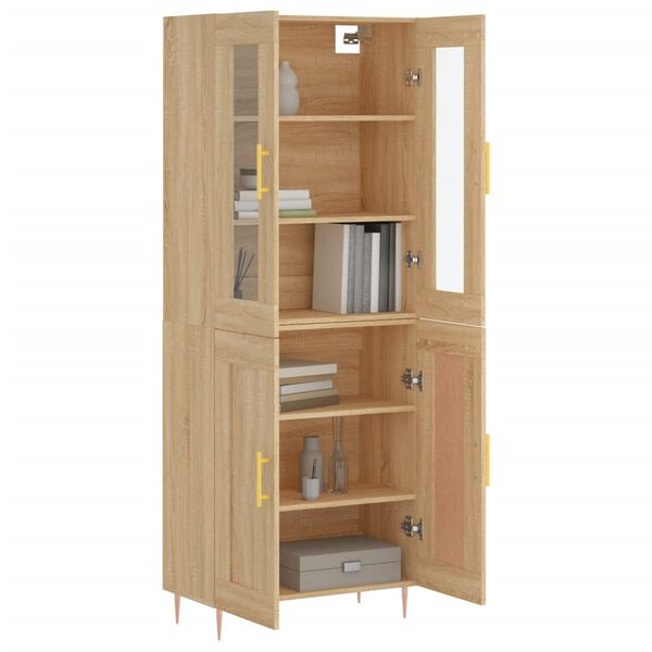 vidaXL Buffet haut Ch&ecirc;ne sonoma 69,5x34x180 cm Bois d'ing&eacute;nierie