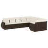 vidaXL Salon de jardin avec coussins 9 pcs marron r&eacute;sine tress&eacute;e