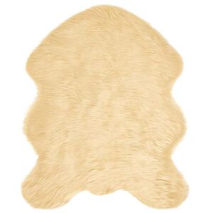vidaXL Tapis en Peau de Mouton Synthétique Crème 50 x 80 cm Polyester