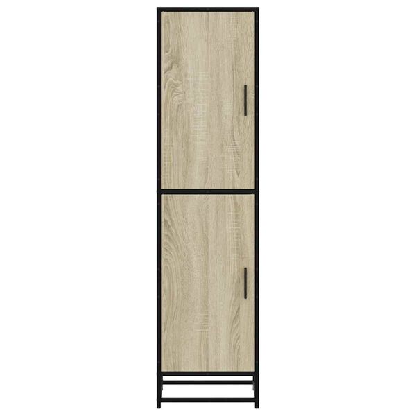 vidaXL Buffet haut ch&ecirc;ne sonoma 35,5x35x139 cm bois d'ing&eacute;nierie m&eacute;tal