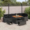 vidaXL Ensemble de canap&eacute; de jardin avec coussin 9 pcs Noir polyrotin