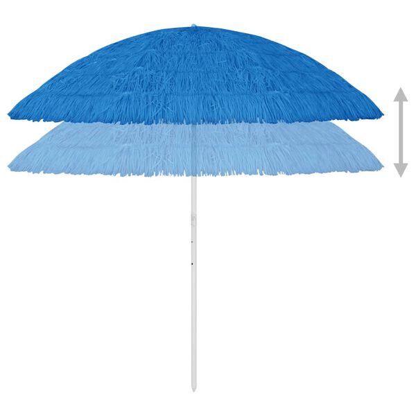 vidaXL Parasol de plage Hawaii bleu 300 cm