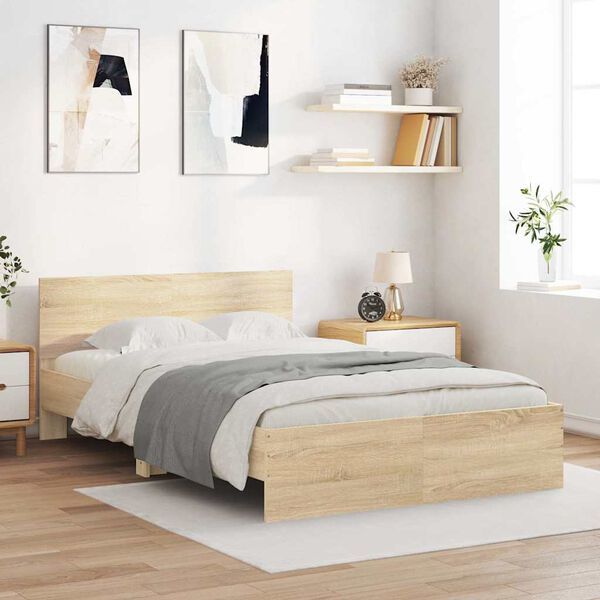 vidaXL Cadre de lit sans matelas chêne sonoma 120x200 cm