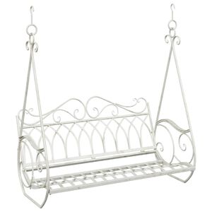 vidaXL Banc Balan&ccedil;oire Acier 112 x 60 x 126,5 cm Blanc antique
