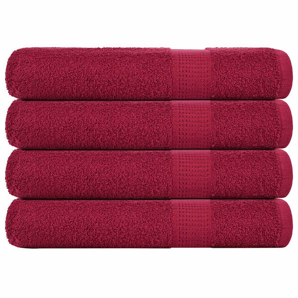 vidaXL Serviettes de sauna FROGN 4 pcs bordeaux 80x200cm 360 g/m&sup2;