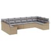vidaXL Ensemble de canap&eacute; de jardin 10 pc Beige polyrotin
