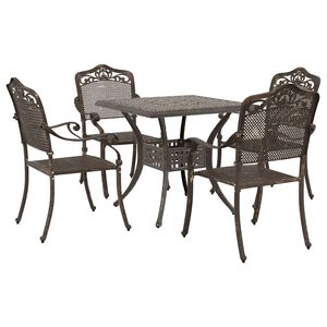 vidaXL Ensemble de tables de jardin 5 pcs Bronze Aluminium coul&eacute;
