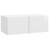 vidaXL Meuble TV mural 78,5 x 41 x 30 cm Blanc brillant