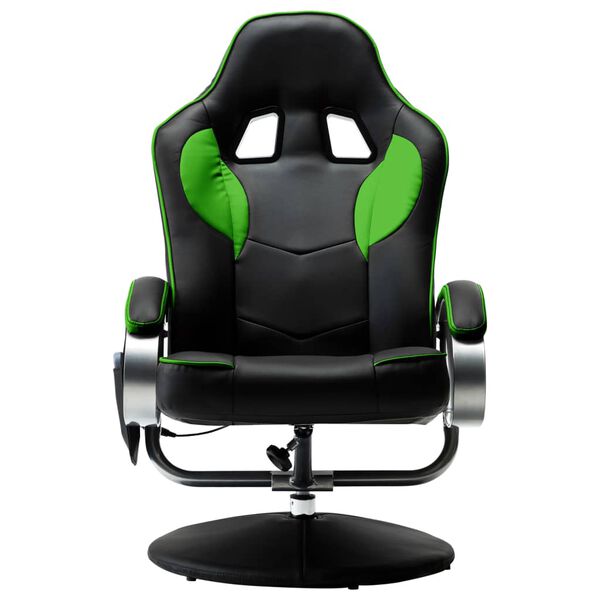 vidaXL Fauteuil de massage avec repose-pied vert similicuir