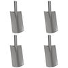 vidaXL T&ecirc;te de pelle 4 pcs Argent 43 x 17 cm Acier enduit de poudre