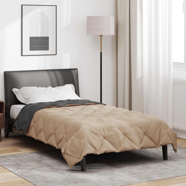 vidaXL Duvet complet toute l'ann&eacute;e Anthracite et Taupe 220 x 155 cm