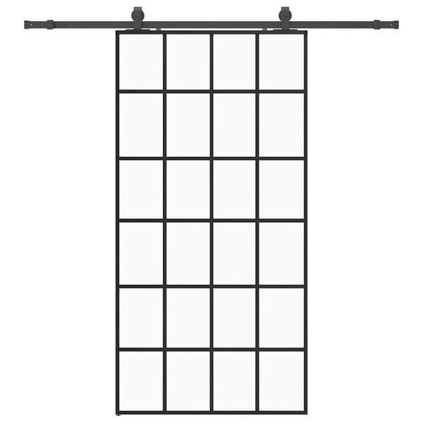 vidaXL Porte coulissante kit de quincaillerie noir 102x205cm verre ESG