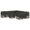 vidaXL Ensemble de canap&eacute; de jardin 12 pc Gris polyrotin