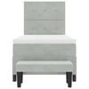 vidaXL Lit &agrave; ressorts avec matelas Gris clair 90 x 200 cm Velours