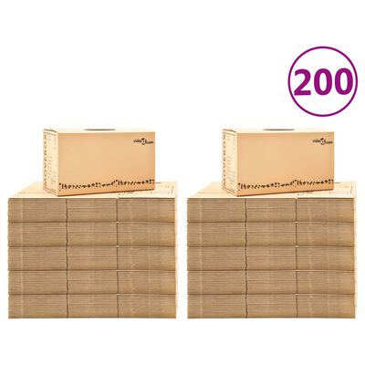 vidaXL Boîtes de déménagement Carton XXL 200 pcs 60x33x34 cm