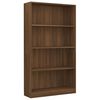 vidaXL Biblioth&egrave;que 4 niveaux Ch&ecirc;ne marron 80x24x142cm Bois ing&eacute;nierie