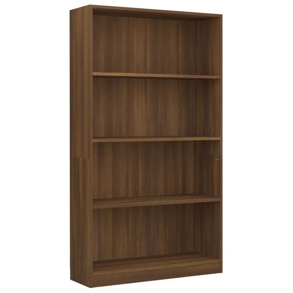 vidaXL Biblioth&egrave;que 4 niveaux Ch&ecirc;ne marron 80x24x142cm Bois ing&eacute;nierie