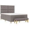 vidaXL Lit &agrave; ressorts avec matelas Taupe 160 x 200 cm tissu