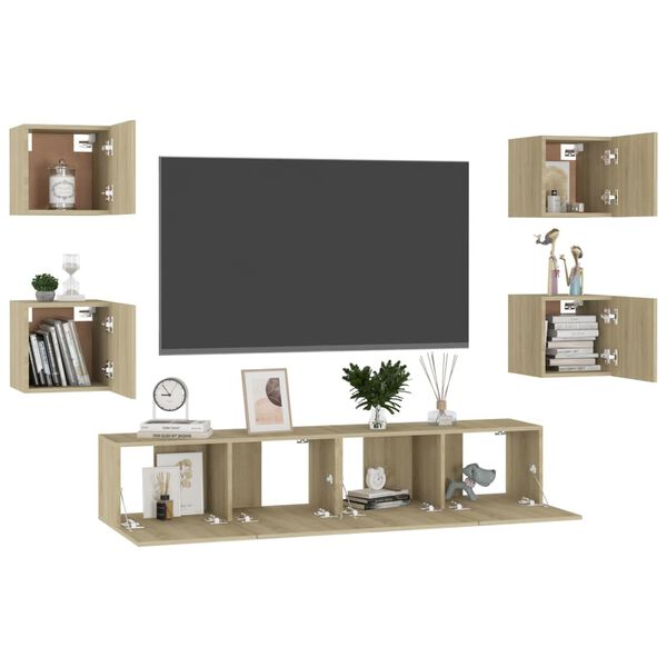 vidaXL Ensemble de meubles TV 6 pcs Chêne sonoma Bois d'ingénierie