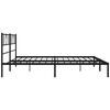 vidaXL Cadre de lit m&eacute;tal sans matelas avec t&ecirc;te de lit noir 200x200cm