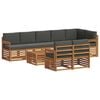 vidaXL Ensemble de canap&eacute;s d'ext&eacute;rieur 9 pc Naturel et Anthracite