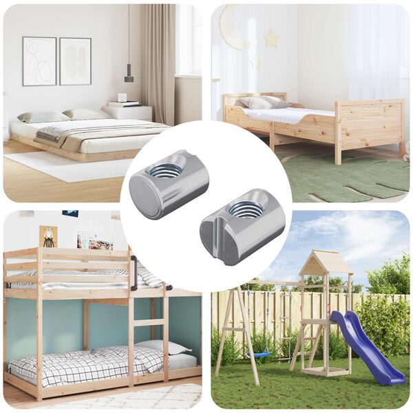 vidaXL &Eacute;crous &agrave; baril 2 pcs Argent&eacute; M6 x 13 mm M&eacute;tал