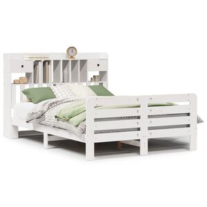 vidaXL Lit biblioth&egrave;que sans matelas blanc 140x200 cm bois pin massif